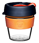 Картинка Многоразовый стакан KeepCup Original S Clear Shamrock 227мл (черный/оранжевый)