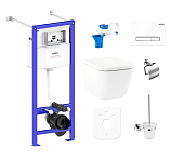 Картинка Унитаз Lavinia Boho Relfix One 9 в 1 97020117 (белое стекло)