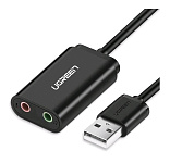 Картинка Переходник UGREEN US205 0.15м (черный) 30724