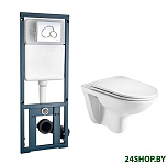 Картинка Унитаз WeltWasser Baarbach 004 GL-WT + Marberg 410 RD (белый глянец/хром)