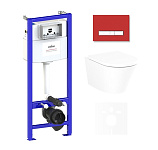 Картинка Унитаз Lavinia Boho Relfix Biore Compacto Rimless 6 в 1 75110138 (красный стекло)