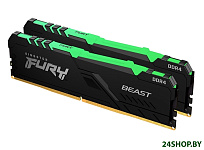 Картинка Оперативная память Kingston FURY Beast RGB 2x16GB DDR4 PC4-21300 KF426C16BB1AK2/32