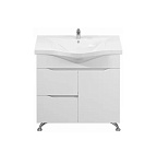 Картинка Тумба Toppus Satin 80 с умывальником Albatross (белый глянец)