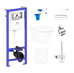 Картинка Унитаз Lavinia Boho Relfix Biore Rimless 9 в 1 97010069 (белое стекло)