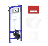 Картинка Унитаз Lavinia Boho Relfix Biore Rimless 6 в 1 75110172 (красный стекло)