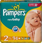Картинка Подгузники Pampers New Baby 2 Mini Jumbo Pack (94 шт)