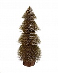 Картинка Елочка настольная Серпантин декоративная снежок (золотистый) 201-1296