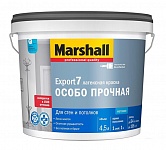 Картинка Краска Marshall Export-7 латексная особопрочная 4.5 л BW (глубокоматовый белый)
