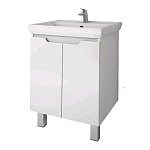 Картинка Мебель для ванных комнат Dreja Тумба под умывальник Q Plus (D) 55 99.1008 (белый глянец)