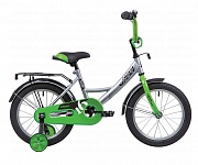 Картинка Детский велосипед Novatrack Vector 14 (серебристый/салатовый, 2020)