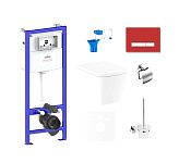 Картинка Унитаз Lavinia Boho Relfix Aveo Rimless 9 в 1 75110393 (красный стекло)