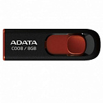 Картинка Флеш-память USB A-data C008 Black-Red 8 Gb (AC008-8G-RKD)