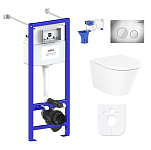 Картинка Унитаз Lavinia Boho Relfix Biore Rimless 7 в 1 87050186 (хром пластик)