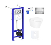 Картинка Унитаз Lavinia Boho Biore Compacto Rimless 7 в 1 87050170 (хром пластик)