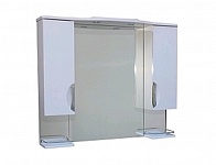 Картинка Шкаф с зеркалом для ванной СанитаМебель Камелия-14.45 Д3 (белый)