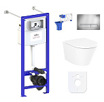 Картинка Унитаз Lavinia Boho Relfix Biore Rimless 7 в 1 87050182 (хром пластик)