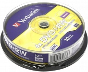 Картинка Диски Verbatim DVD+RW Disc 4.7Gb 4x (уп. 10 шт)