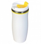 Картинка Термокружка UTTA Latte 5003.06 0.42л (белый/желтый)