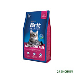 Картинка Сухой корм для кошек Brit Premium Cat Adult Chicken (8 кг)