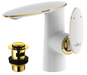 Картинка Смеситель ROSSINKA Silvermix RS30-11W (белый/золотой)