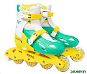 Роликовые коньки Ricos Kudo PW-128 S (р. 31-34, бирюзовый/желтый)
