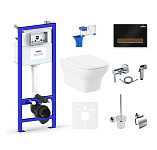 Картинка Унитаз Lavinia Boho Relfix Bristol Rimless 10 в 1 75110675 (черный пластик)