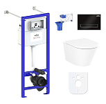 Картинка Унитаз Lavinia Boho Relfix Biore Rimless 7 в 1 87050184 (черный пластик)