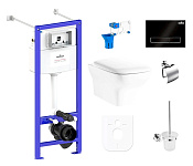 Картинка Унитаз Lavinia Boho Relfix Bristol Rimless 9 в 1 97020172 (черный пластик)