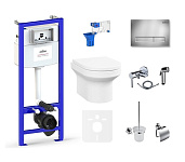 Картинка Унитаз Lavinia Boho Relfix Grance Hill Rimless 10 в 1 75110740 (хром пластик)