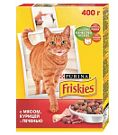 Картинка Сухой корм для кошек Friskies с мясом, курицей и печенью (0,4 кг)