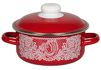 Картинка Кастрюля СтальЭмаль Вологодское кружево 8RB201М