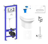 Картинка Унитаз Lavinia Boho Relfix Grance Hill Rimless 9 в 1 75110417 (белое стекло)