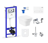 Картинка Унитаз Lavinia Boho Relfix Bristol Rimless 10 в 1 98010073 (белый пластик)