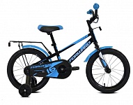 Картинка Детский велосипед FORWARD Meteor 16 (чёрный/голубой, 2021)