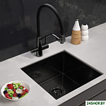 ECO AR 450*450 BLACK PVD NANO DECOR MILLET GRAINS