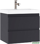Тумба под умывальник Classica 60 Graffo подвесная В2 DGr2111T (графит матовый)