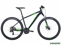 Картинка Велосипед Forward Apache 27.5 2.0 D р.17 2022 (черный матовый/зеленый)