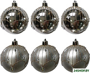 Картинка Елочная игрушка Волшебная страна Блеск 007482 (6 шт, серебристый)