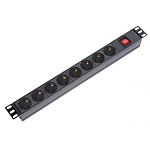 Картинка Блок распределения питания LANMASTER TWT-PDU19-10A8P гор.размещ. 8xSchuko базовые 10A без в