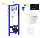 Картинка Унитаз Lavinia Boho Relfix One Rimless 7 в 1 87050164 (черный пластик)