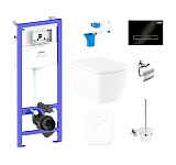 Картинка Унитаз Lavinia Boho Relfix Aveo Rimless 9 в 1 97010094 (черное стекло)