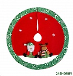 Картинка Юбка под елку Зимнее волшебство Дед Мороз и олень 4323072 (красный)