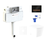 Картинка Унитаз Lavinia Boho Relfix Aveo Rimless 5 в 1 87551076 (черный/темное дерево стекло)