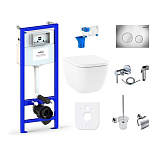 Картинка Унитаз Lavinia Boho Relfix One Rimless 10 в 1 98010042 (хром пластик)