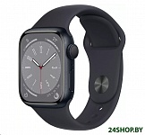 Картинка Умные часы Apple Watch Series 8 41 мм (алюминиевый корпус, полуночный/полуночный, спортивны