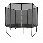 Картинка Батут GetActive Jump 10ft - 312 см с лестницей, внешней сеткой (черный)