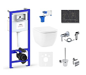 Картинка Унитаз Lavinia Boho Relfix One 10 в 1 75110514 (greek black иск. камень)