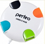 Картинка USB-хаб Perfeo USB-HUB PF-VI-H020 4 PORT белый