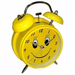 Картинка Часы Эврика Будильник Смайл D-11.6cm Yellow 91863