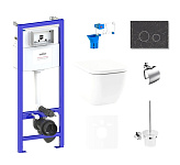 Картинка Унитаз Lavinia Boho Relfix One 9 в 1 75110304 (greek black иск. камень)